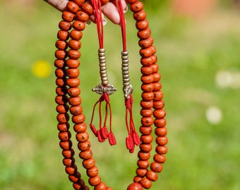 Unique Rare Natural Bodhi Bead Wrist Mala with Bell & Vajra | Mala from Nepal | Bodhi Mala | Japa Bodhi Seed for Prayers