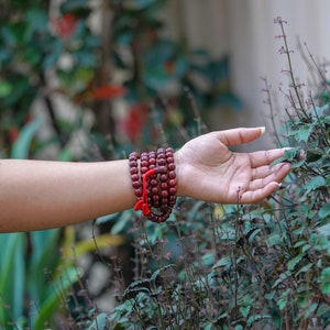 Genuine Rosewood Mala: Natural Wood Prayer Beads - Sacred Jewelry