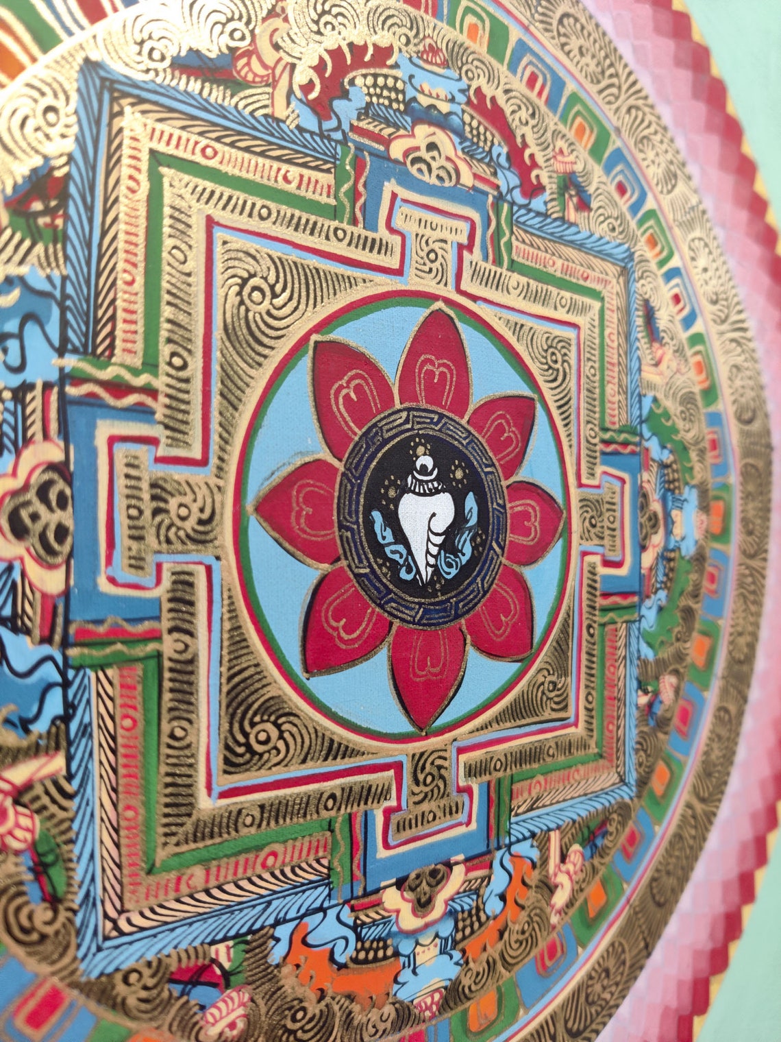 Good Luck Mandala Thangka for Family or Office Positivity Etsy
