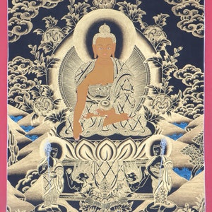 Thangka Painting of Shakyamuni Buddha | Authentic Handpainted Tibetan Art | Wall Hanging Art from Nepal