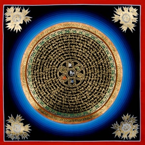 OM Mantra Mandala Thangka Painting | Hand Painting Spiritual Mandala | Best mandala thangka for positive vibration