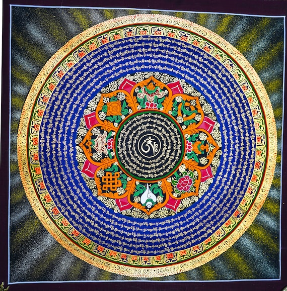 曼荼羅　絵画　ネパール Yahoo!オークション - 新品 ネパールの仏画 タンカ 曼荼羅 25.5×25.5