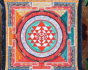 Shri Yantra Mandala Thangka Painting: Symbol of Good Luck