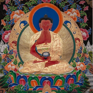 Amitabha Enlightenment Thangka | Handpainted Tibetan Buddha Art for Spiritual Growth, Meditation & Sacred Space Decor