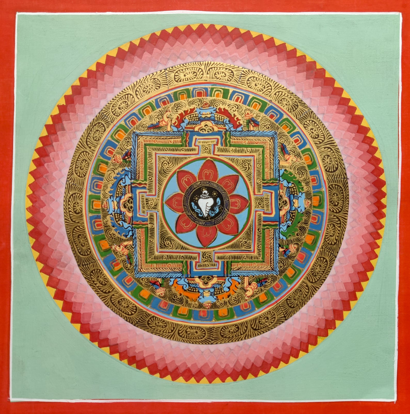Good Luck Mandala Thangka for Family or Office Positivity Etsy