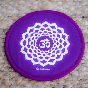 7 colorful chakra set Mat for singing bowl.