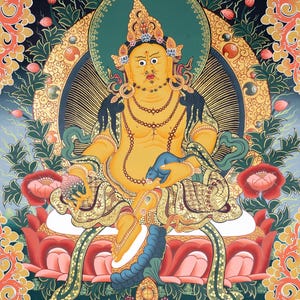 Wrathful Deity - Zambala | Tibetan Hand Painting on canvas for Buddhism spiritual practice - Genuine Thangka art