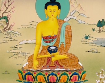 Shakyamuni Buddha Thangka Painting | Tibetan Buddhist Meditation Wall Art