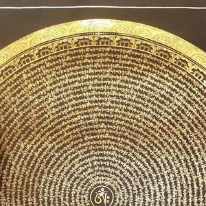 Handpainted Om Mandala on Wall decor.