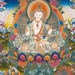 Vajrasattva Thangka | Handpainted Tibetan Purification Deity Art | Spiritual Buddhist Wall Hanging | Traditional Painting from Nepal