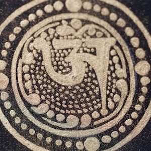 Handpainted Om Mandala on Wall decor.