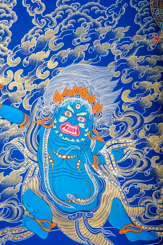 ネパールのヴァジュラパニ タンカ絵画 - 怒りの神タンカ セール - Etsy