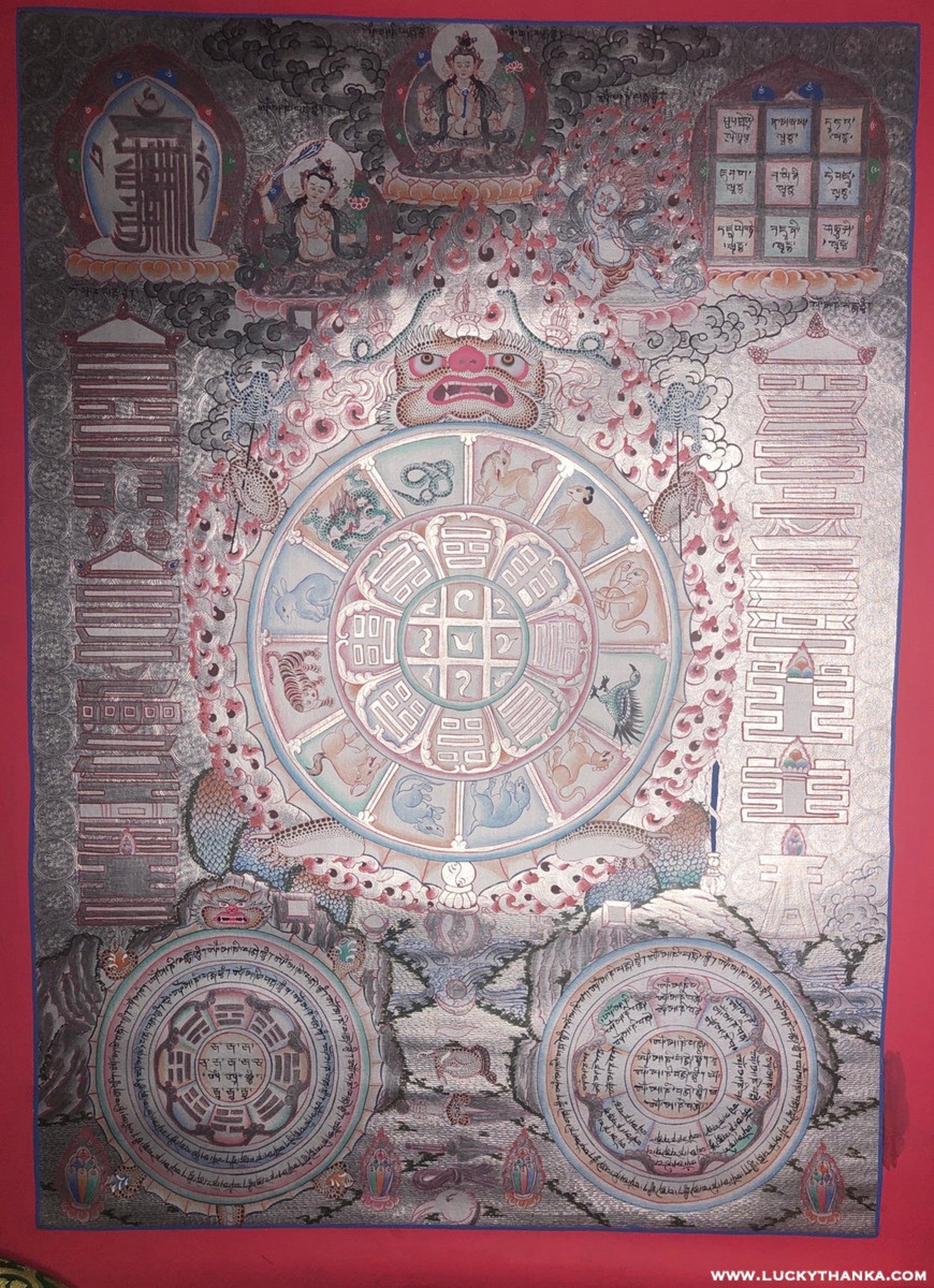 Tibetan Astrology Calendar Thangka Losar New Year Tibetan Etsy UK
