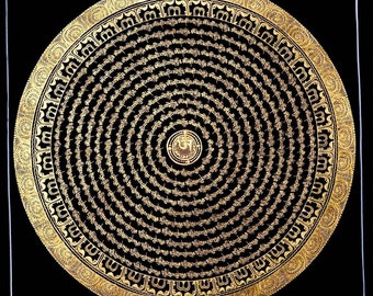 OMマンダラアート｜チベットの壁飾り画｜瞑想と幸運を祈る神聖なタンカ絵画（家用）販売中