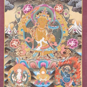 Manjushri Thangka | Genuine Handpainted Tibetan Thangka Painting for Meditation Practice