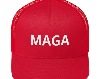 MAGA President Trump Make America Great Red Trucker Cap