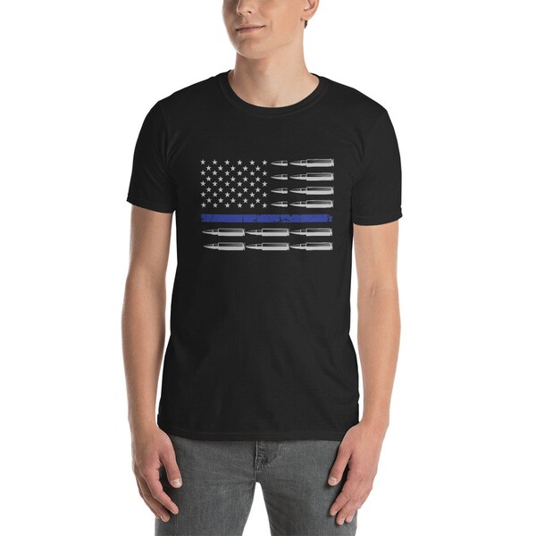 Thin Blue Line Bullets Short-Sleeve Unisex T-Shirt