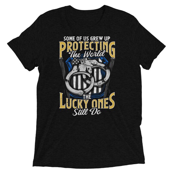 thin blue line superhero shirt