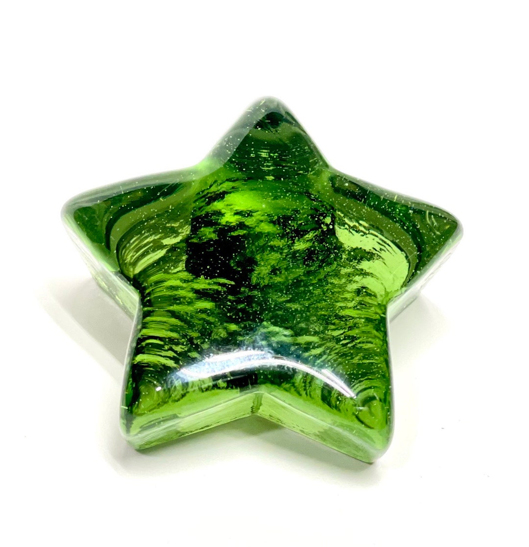 Fire and Light Recycled Art Glass Star Celery Green Etsy