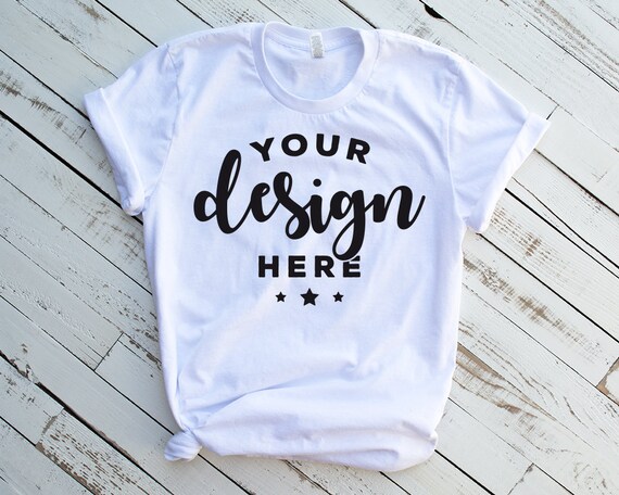 Bella Canvas 3001 T-Shirt Mockup White T-Shirt Template With