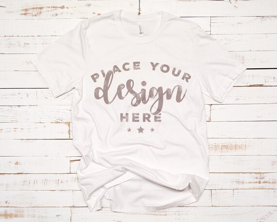Bella Canvas 3001 T-T-Shirt PSD Mockup Template Template On Distressed