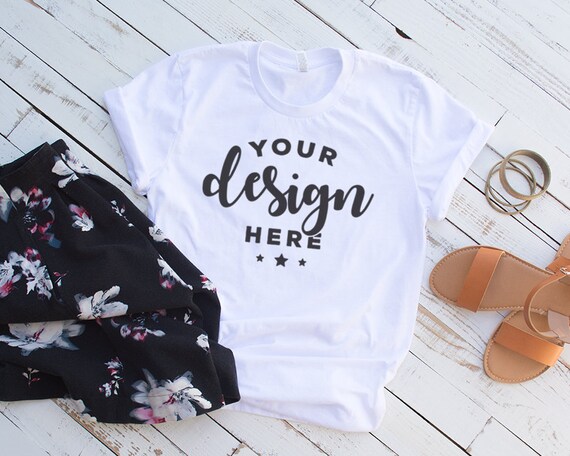 Download Bella Canvas 3001 T Shirt Mockup Template With Rolled Sleeve Etsy