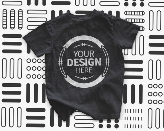 Download Black Kids Tshirt Mockup Flat Lay Kids Shirt Template Shirt Etsy