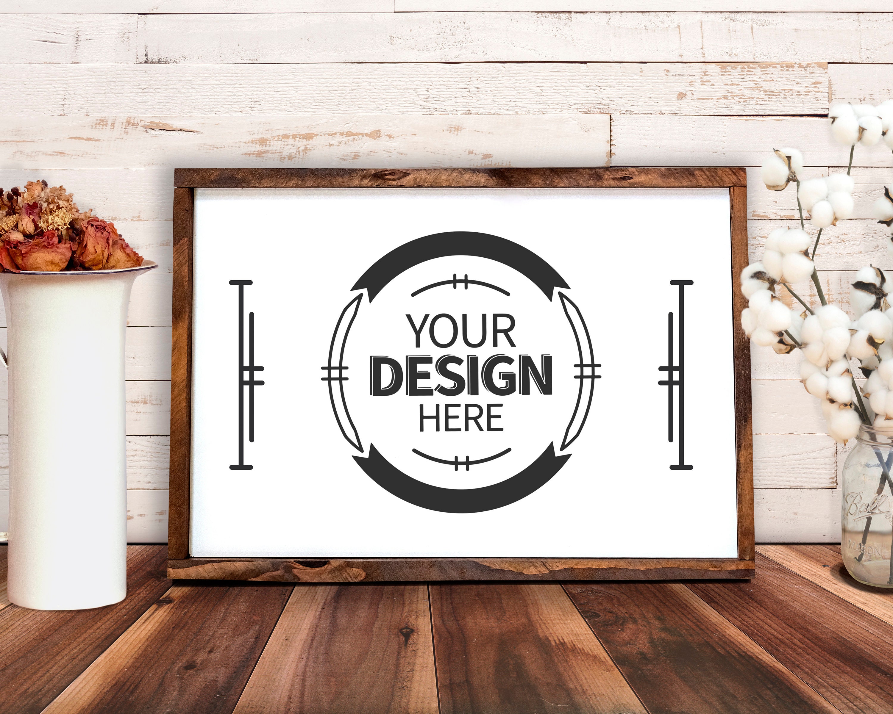 Download Farmhouse Sign Mockup Wooden Frame Mockup White Farmhouse Sign Etsy