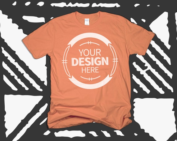 Gildan G500 Tshirt Mockup Sunset Color Code Hi Resolution 300 Etsy