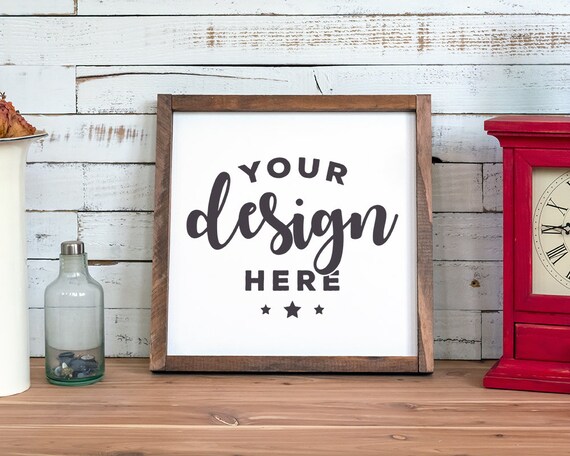 Download Farmhouse Sign Mockup Wooden Frame Mockup White Farmhouse Sign Etsy