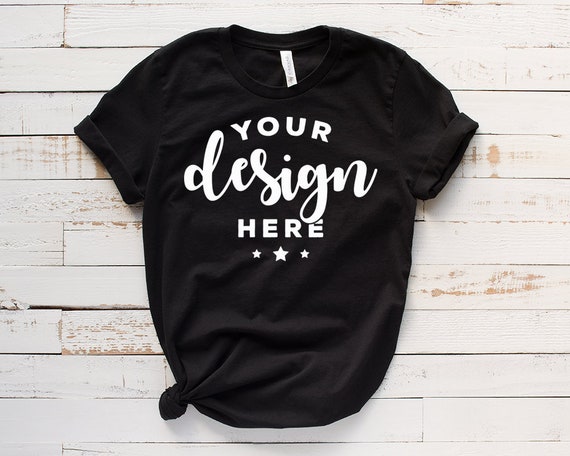 Download Bella Canvas 3001 Mockup Black Tee Mock T Shirt Template Etsy