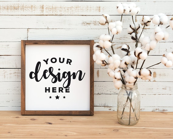 Farmhouse Sign Mockup Wooden Frame Mockup White Farmhouse Sign Etsy