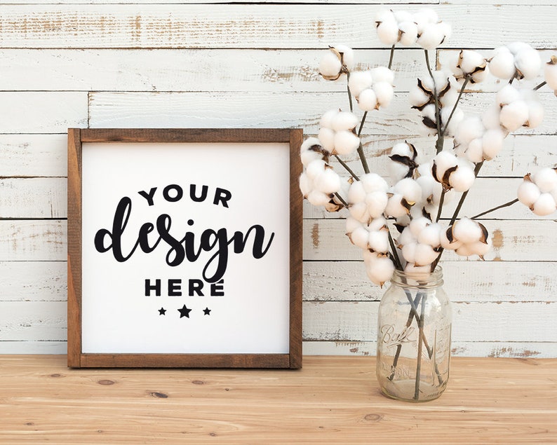 Download Farmhouse Sign Mockup Wooden Frame Mockup White Farmhouse Sign | Etsy