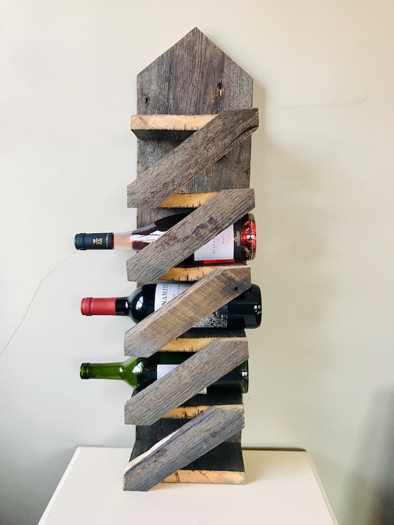 Reclaimed Barn Wood Rustic Wine Rack Etsy