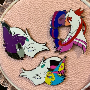 Hazbin Hotel LGBTQ+ Pride Couples Chaggie Radiodust Huskerdust Pin Set