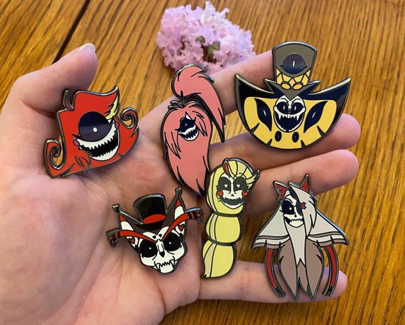 Hazbin Hotel Spooky Skulls Glow in the Dark Hard Enamel Pins - Etsy