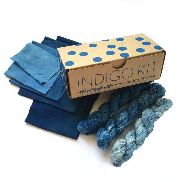 Kit indigo - Colorant naturel - Bleu - Ingrédients pré-dosés pour une cuve de fructose indigo biologique - idéal pour les débutants !