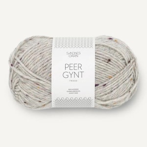 Sandnes Garn Peer Gynt: Hilo de lana teñible de tweed gris claro