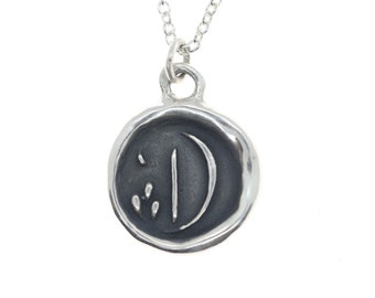 Letter D Pendant - Sterling Silver Wax Seal Pendant Necklace - Wax Seal Jewellery Letter Initial Pendant