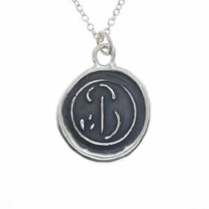 Colgante Carta B - Collar colgante de sello de cera de plata esterlina - Sello de cera Carta de joyería Colgante inicial