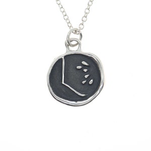 Colgante Carta L - Collar colgante de sello de cera de plata esterlina - Sello de cera Carta de joyería Colgante inicial