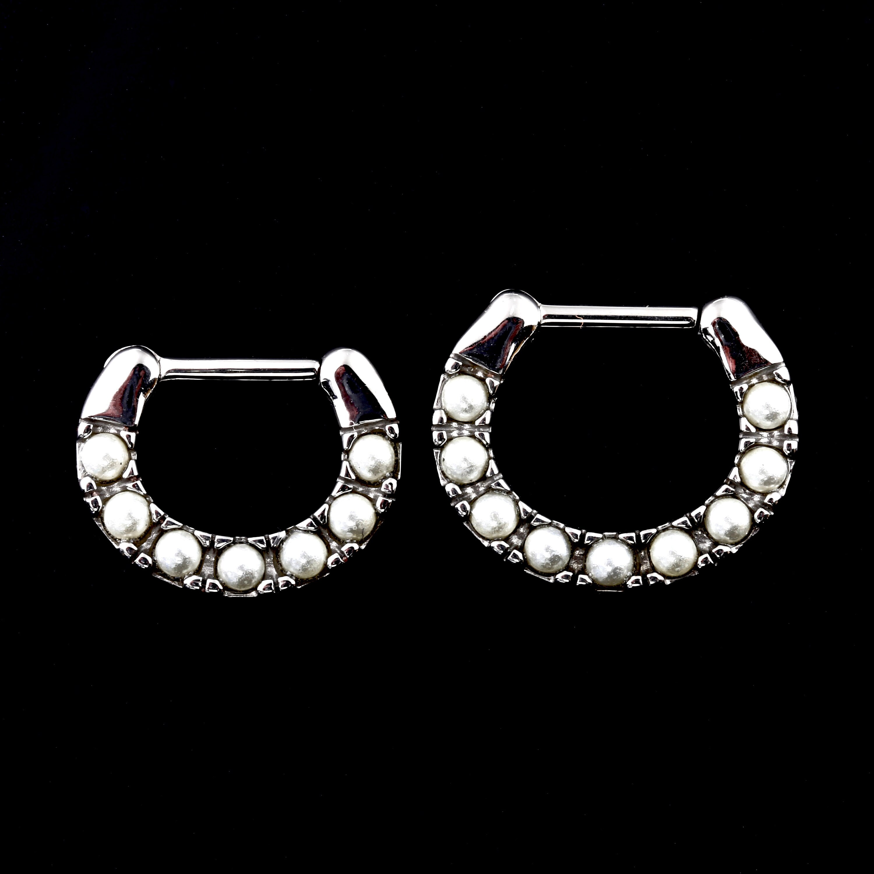 20G Surgical Steel Nose Stud – L Bend With Pearl Coating Ball, 2mm, Unisex