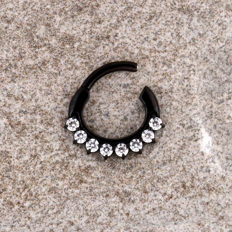 Beautiful Daith Helix Septum Piercing Clicker Set With White Etsy