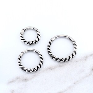 Beautiful Helix - Daith - Septum - Cartilage - Snug Clicker Ring - 316L Surgical Steel  16 gauge - 6mm - 8mm or 10mm