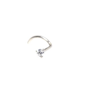 Piccolo anello naso con cristallo bianco Swarovski - Png Impostazione Naso Stud - 316L Acciaio Chirurgico 20G - 6.5mm