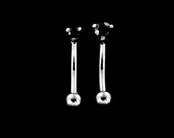 Rose Gold Plated Surgical Steel Lip Ring - 16G Curved Bar With CZ Gem