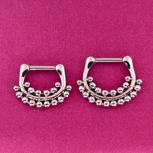 Septum  Clicker Ring, Daith Piercing Jewelry 316L Surgical Steel - 16gauge -  6mm or 8mm