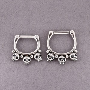 Septum  Clicker Ring, Daith Piercing Jewelry 316L Surgical Steel - 16g - 6mm