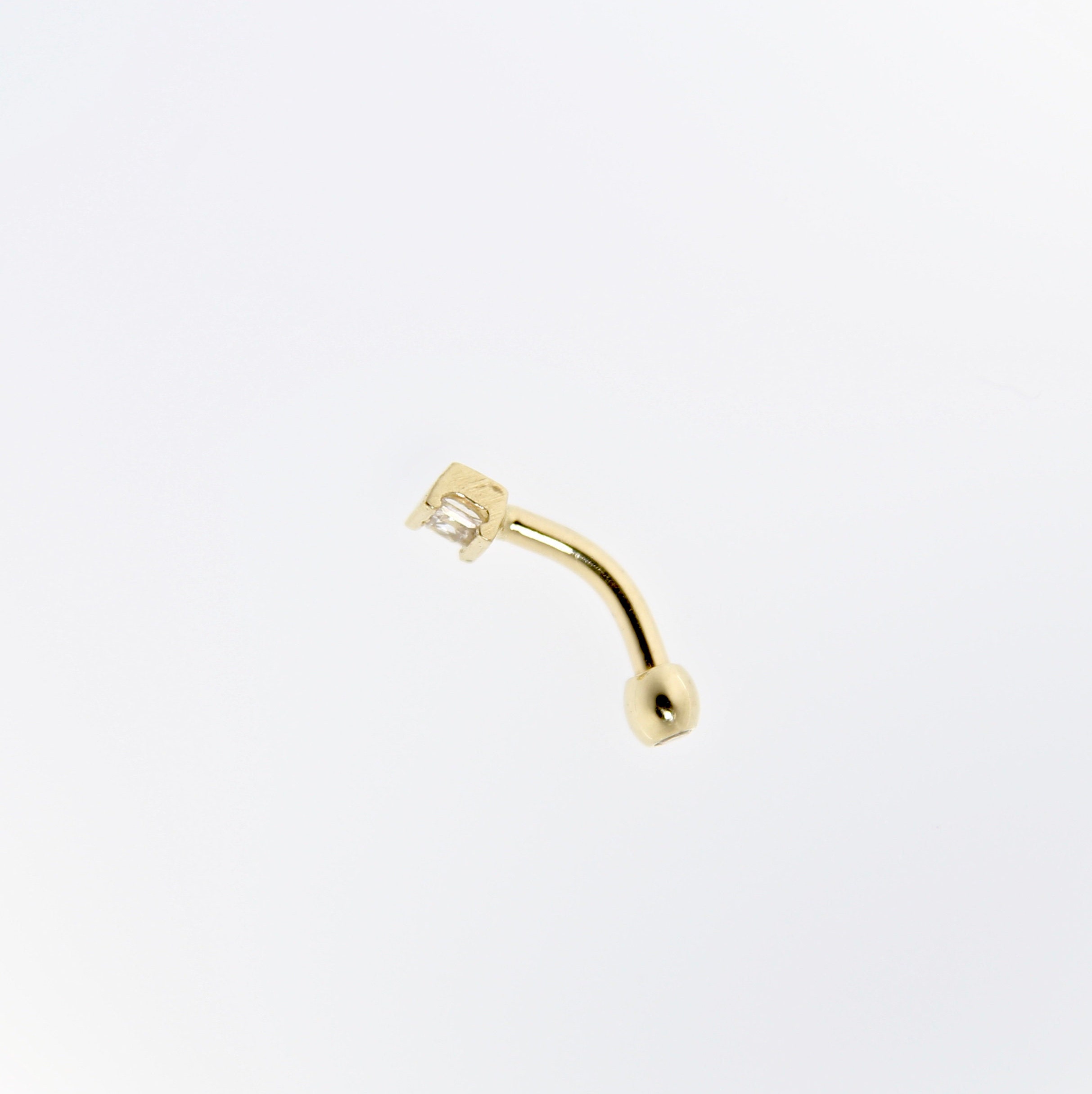 14k Solid Gold Rookdaithcartilageeyebrow Piercing Square - Etsy