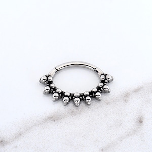Beautiful Daith Piercing Septum Ring Tragus/Cartilage/Helix  316L Surgical Steel 16g - 7mm